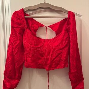 MAJORELLE Vibrant Red Blouse